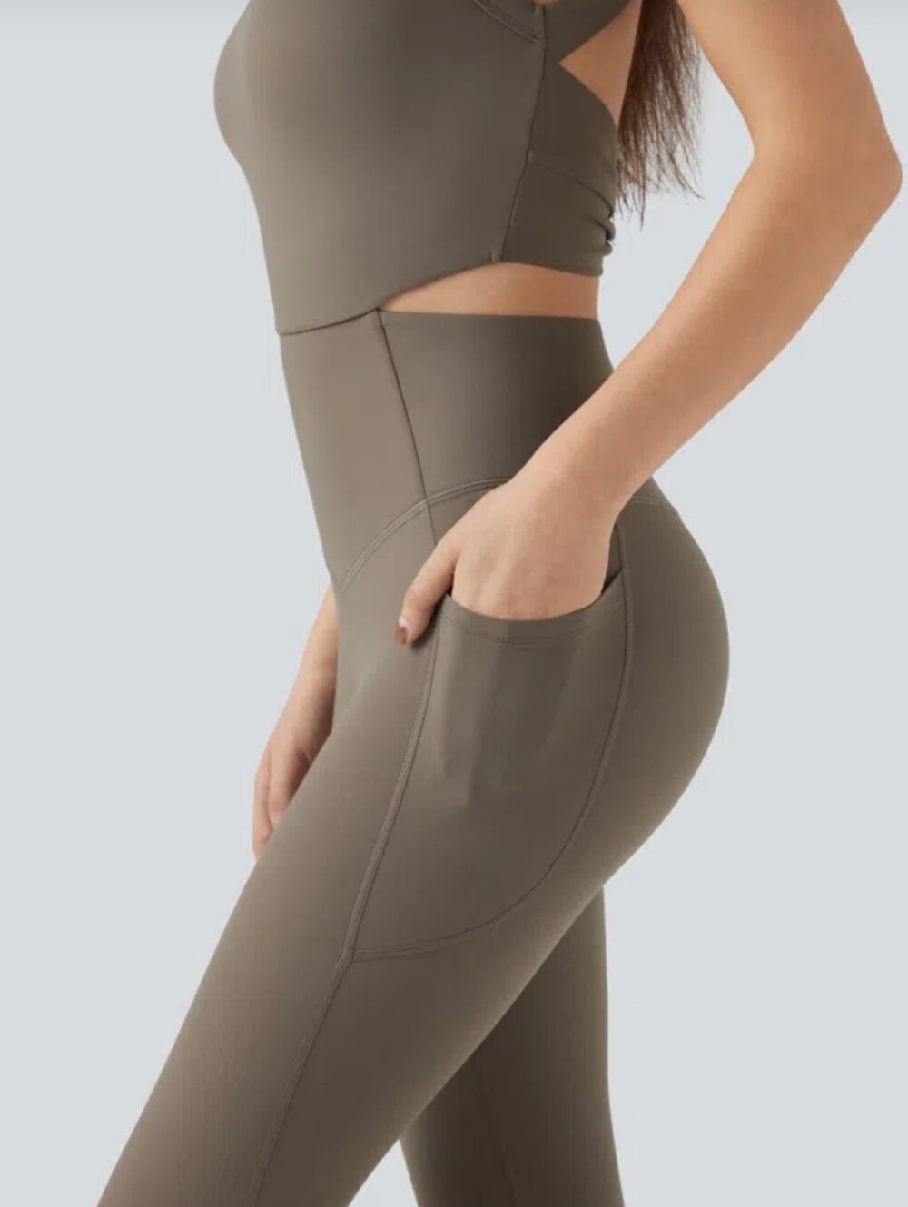 Halara UltraSculpt Tummy Control Twisted Backless Training Jumpsuit Large Long